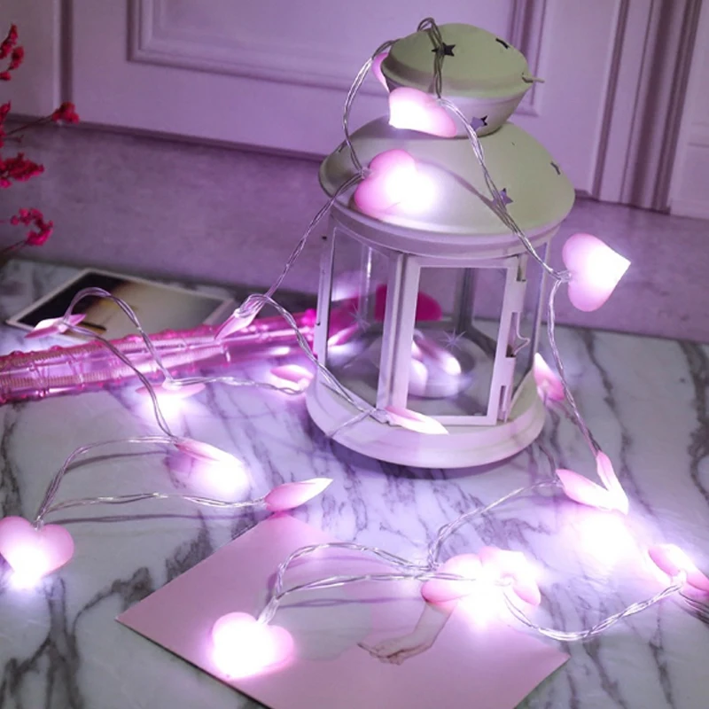 

LED/Flash/Light up/Glow Heart Strings Fairy Love Heart Wedding Christmas Garden Outdoor Garland Lighting Holiday Room Decor