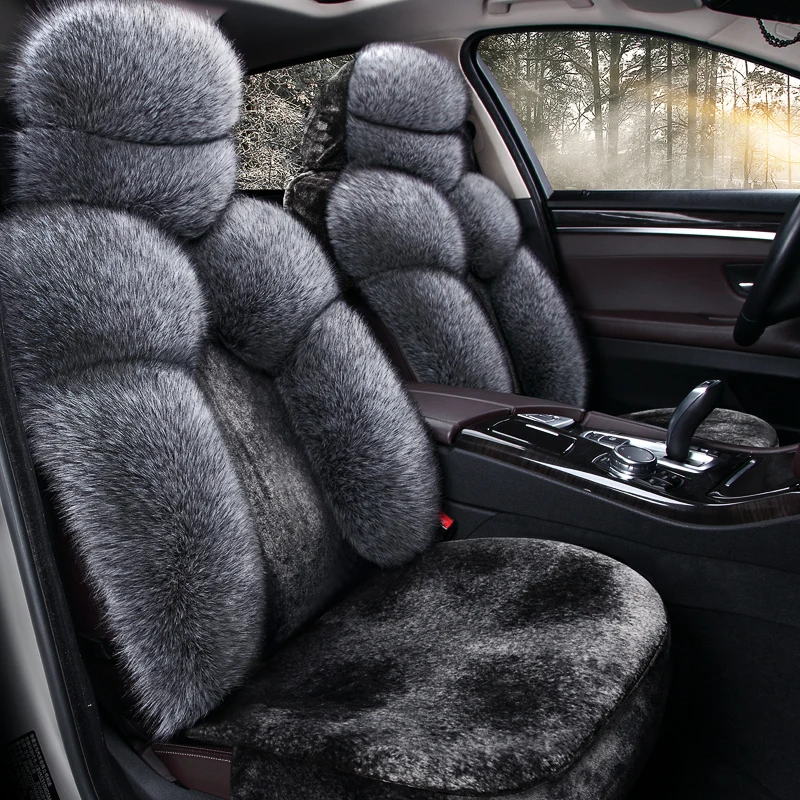 Buy Keep warm Long plush car seat covers smooth car seat cushion Universal car