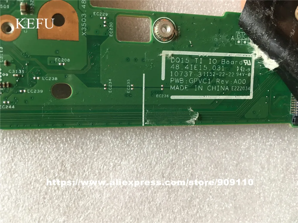 KEFU для DELL N5110 Аудио USB Ethernet плата PCB DQ15 48.4IE15.031 48.4IE15.011 100% протестированная Быстрая
