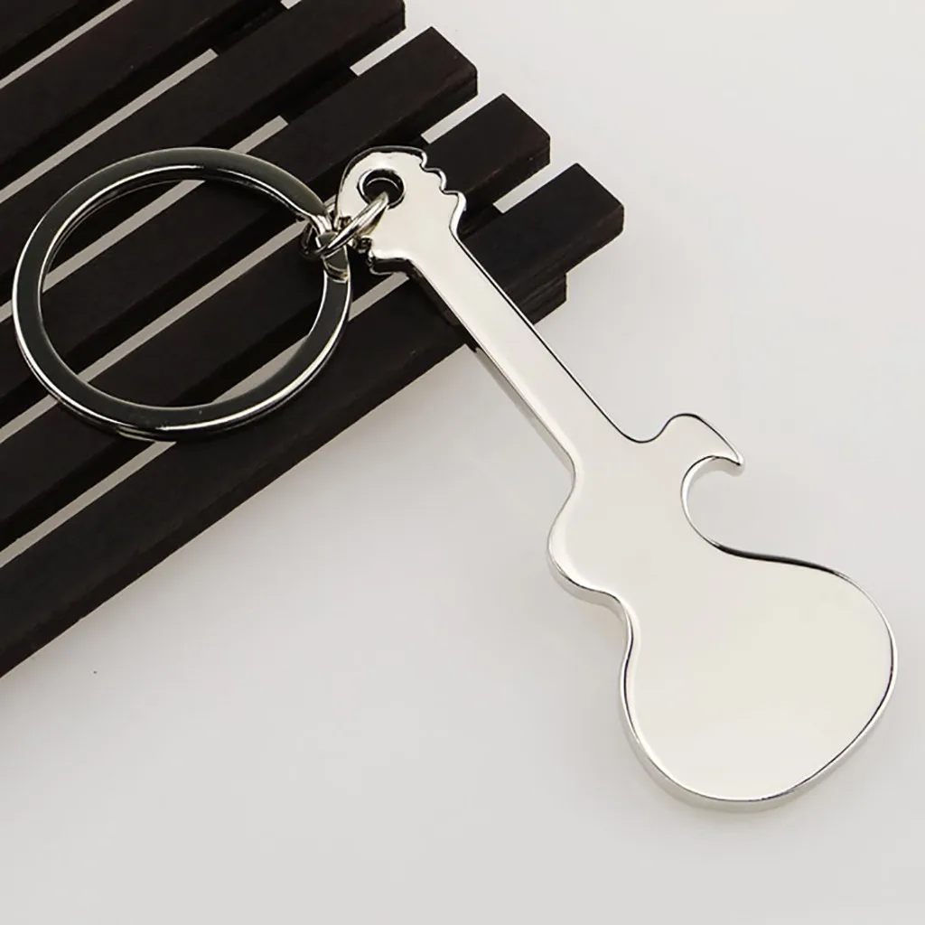 

Pocket Small Metal Alloy Beer Bottle Opener Tool Aluminum Alloy lightweight easy to carry Guitar Keyring Keychain Simple Gift @2