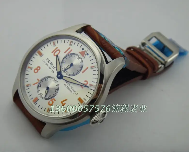 2016 new fashion 47mm PARNIS ST2530 seagull movement big pilot automatic male table energy according to
