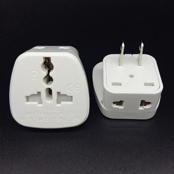 

10pcs 1to2 2pin Universal EU UK AU To US Plug Euro Europe To USA Brazil Travel Wall AC Power Charger Outlet Adapter Converter
