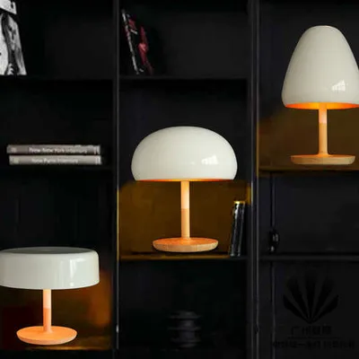 

minimalist lovely mushroom head Table Lamps reading Nordic designers creative fashion wooden bedroom bedside lamp modern LO7186