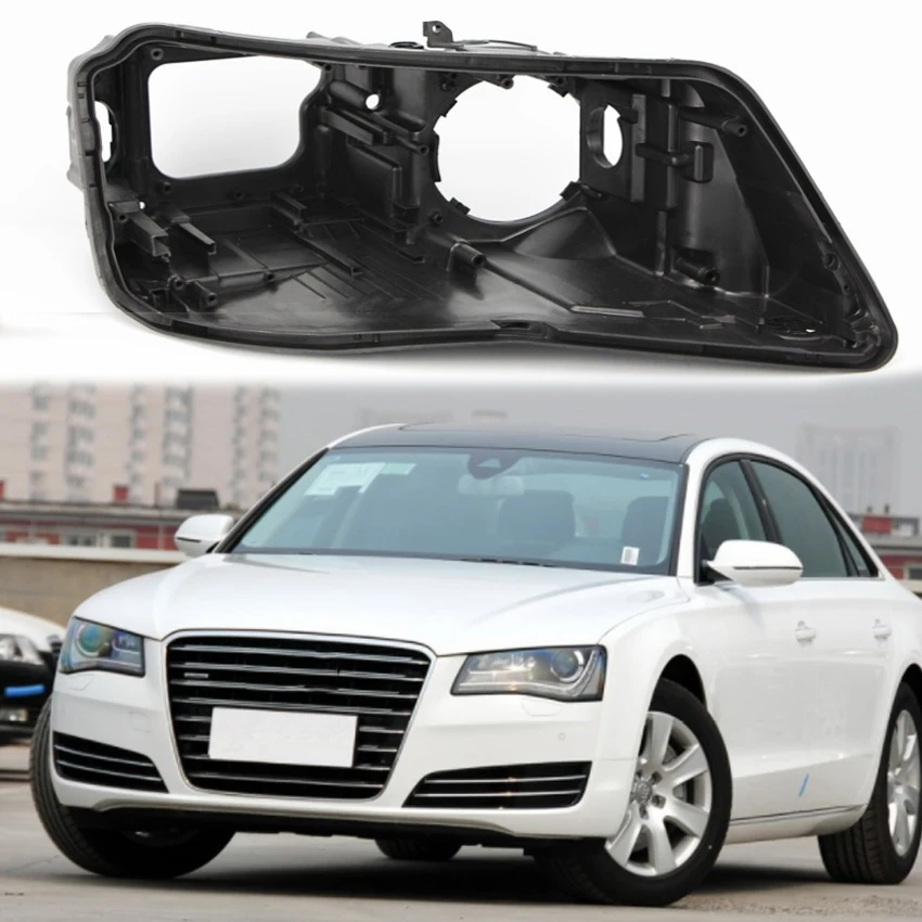 

Headlight rear shell headlight base plastic black lampshade lens light rear cover for audi A8 D4 2011-2013 Behind the lampshade