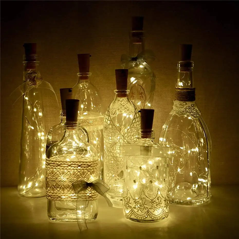 LED cork shape silver copper wire colorful fairy mini string lgihts