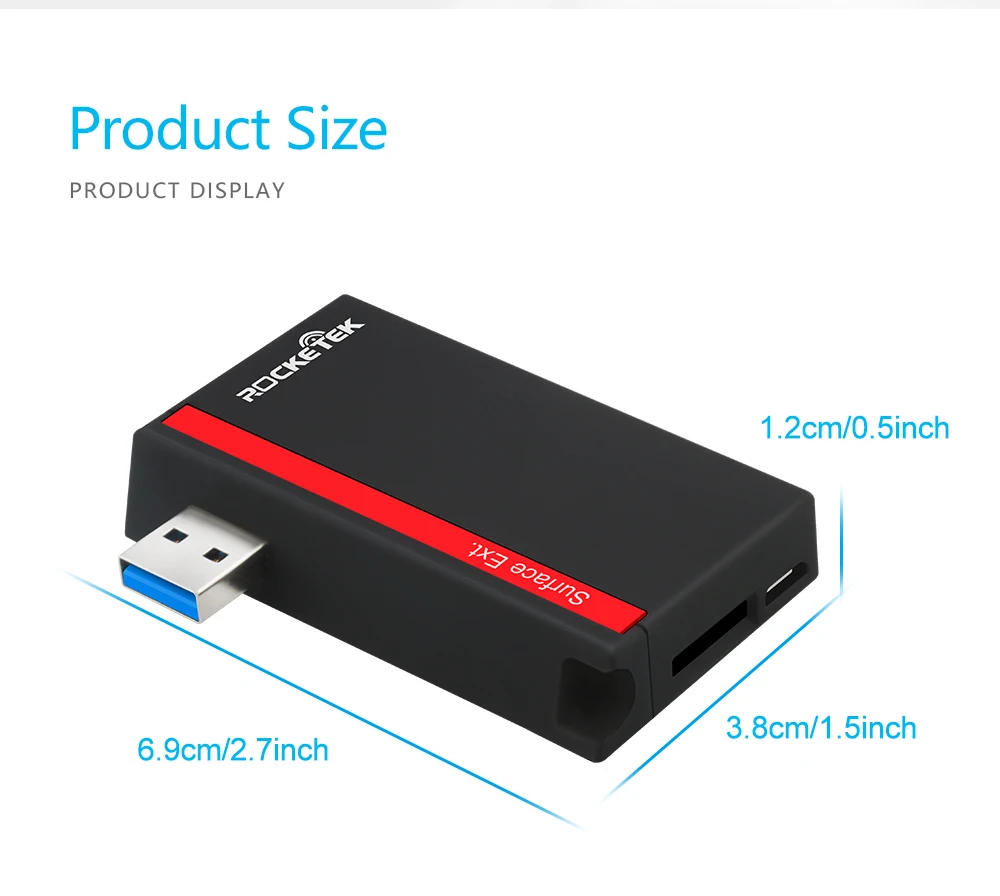 Rocketek USB 3,0 мульти 5 в 1 устройство чтения карт памяти Адаптер для SD/TF micro SD Microfoft Surface Pro 3/4/5/6 Hub портативный компьютер