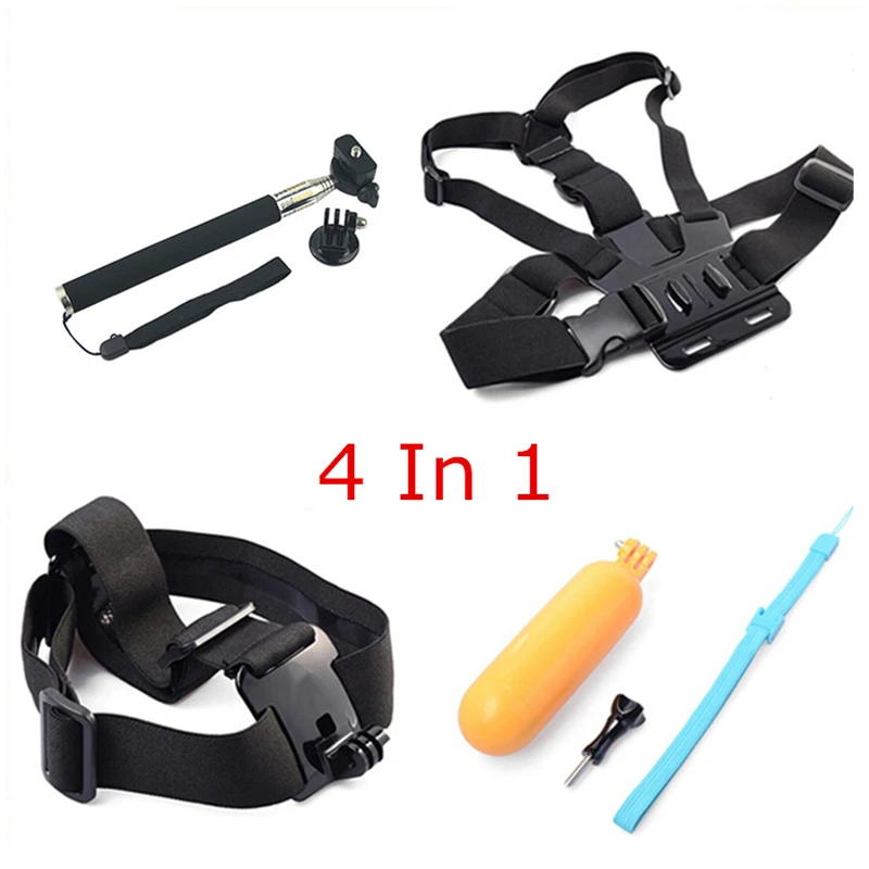 

Action Camera Accessories Bundles Mount Kit Floating Grip + Head Strap + Chest Belt Head + Monopod Tripod For SJCAM/Eken