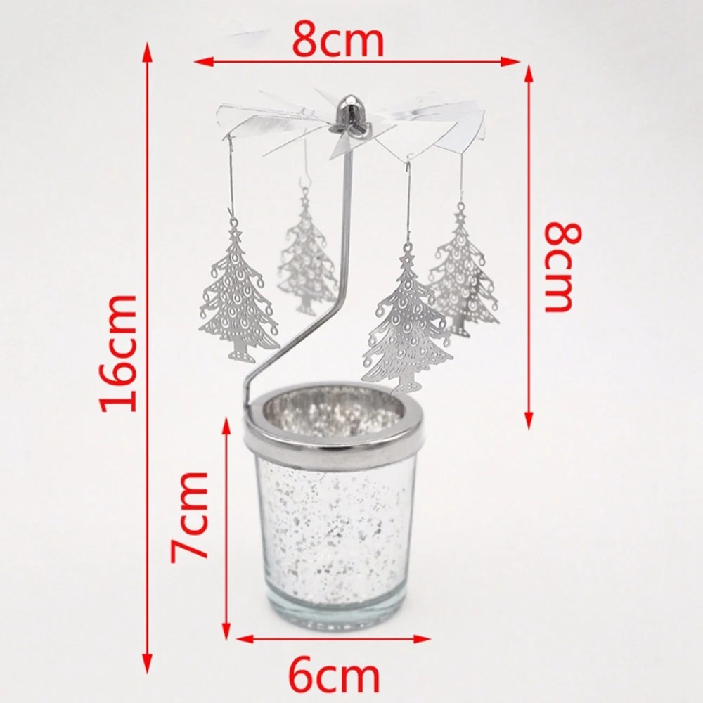Вращающийся подсвечник чайный светильник металлический подсвечник Подставки для свечек-таблеток карусель Свадебные украшения для домашнего праздника подарок