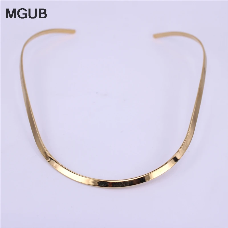 

MGUB New 4mm wide Stainless steel jewelry collar Female fashion accessories Adjustable size Free shipping LH540