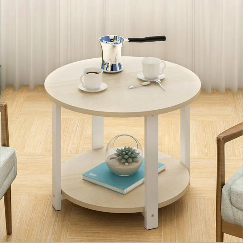 Nordic Coffee Table Round Bedside Table Home Furniture mesa de centro Living room Sofa Modern Wood Table With Storage Space
