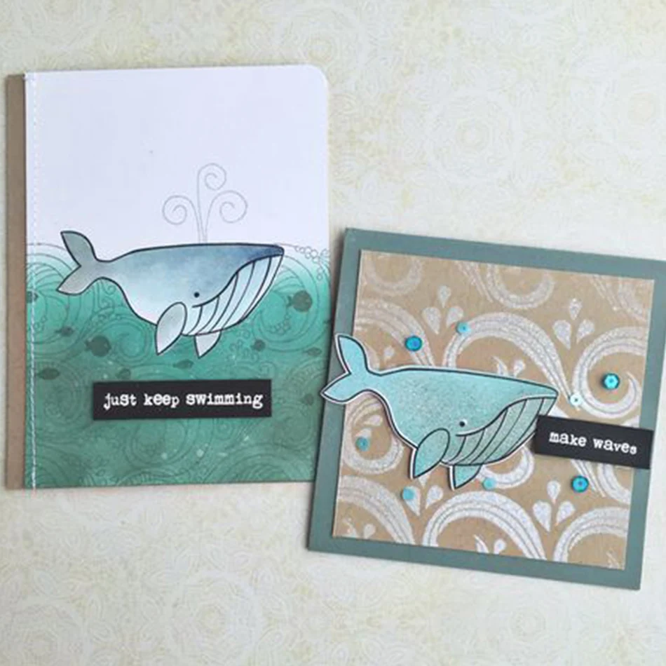 

DiyArts Whale Aquatic Organisms Metal Cutting Dies Scrapbooking Photo Album Stencil Die Cut Paper Card Decorative Craft New 2019