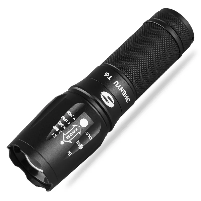 

SHENYU L2 Tactical LED Flashlight Super Bright Adjustable Focus Flashlight with 2000 Lumens by 26650 lithium ion battery