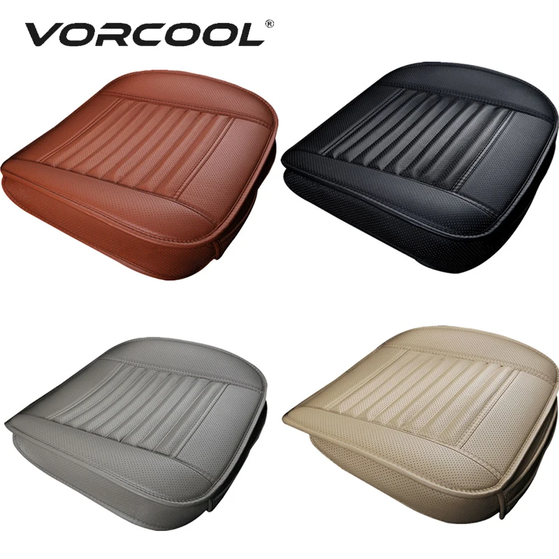 VORCOOL 1pc Auto Front Seat Cover PU Leather Ventilated Pad Cushion Car