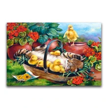 5d на заказ Алмазная картина утка Кошки вышивка крестиком Рождество Санта Клаус Снеговик hibah домашний декор diy pintura Алмазная мозаика Круз