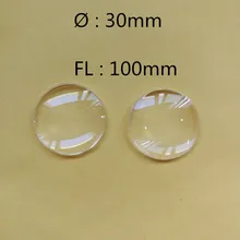 10 шт. ПММА плоско выпуклая линза диаметр 30 мм фокусное расстояние 100 мм