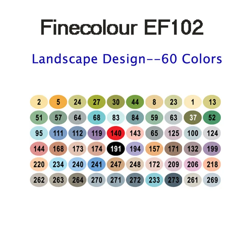 Finecolour EF102 двухсторонняя 72 цвета Кисть ручка искусство маркеры профессиональные для искусства эскиз окраска живопись манга и дизайн - Цвет: 60 landscape