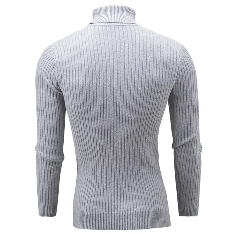 Хит, осенне-весенний мужской свитер, модный однотонный Повседневный свитер с высоким воротом, мужской тонкий брендовый вязаный пуловер