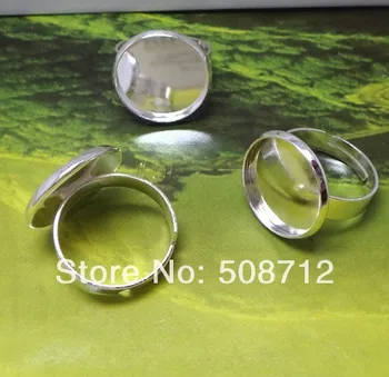 

Free ship!!! Wholesale 100 pcs 16mm Silver Plated Adjustable Ring Bases Blanks Settings