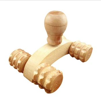 

4 Wheels Car Roller Solid Wooden Full-body Relaxing Hand Massage Tools Reflexology Face Hand Foot Back Body Therapy
