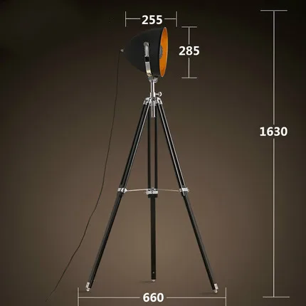Ретро черная белая Напольная Лампа промышленный Лофт железный Стенд светильник ing светильник для рядом с настольным столом для учебы для чтения спальни светильники - Цвет абажура: Black Tall