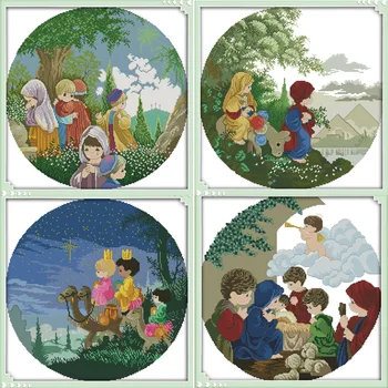 

Fairy tales faith Printed Canvas DMC Counted Cross Stitch Kits printed Cross-stitch set Embroidery Needlework