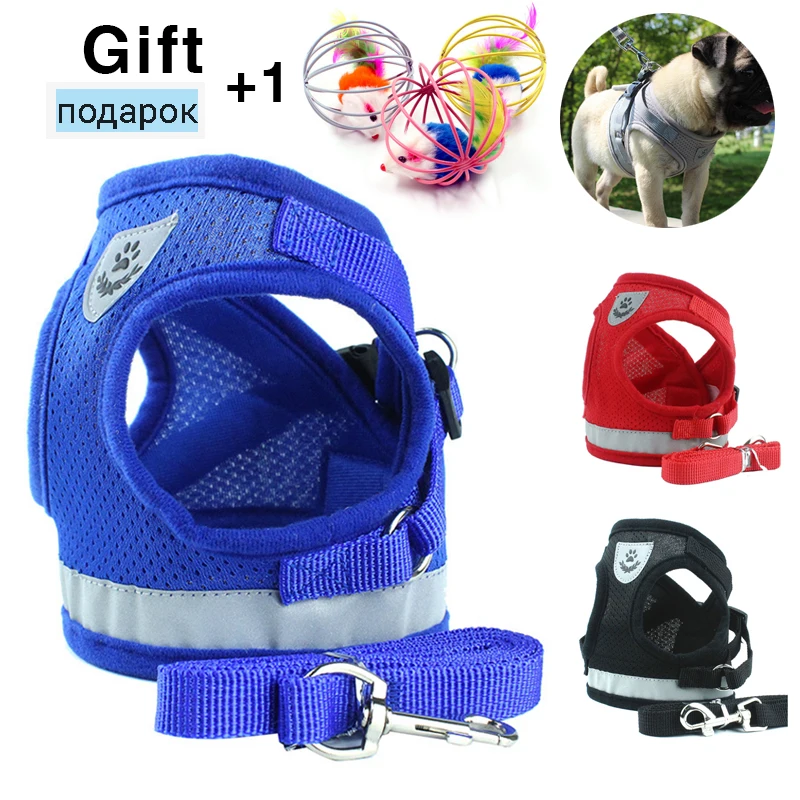

Pet Safety Reflective Chest Strap Cat Harness And Leash Set Kitten Puppy Dogs Jacket Mesh Pet Clothes For Small Dogs Chihuahua