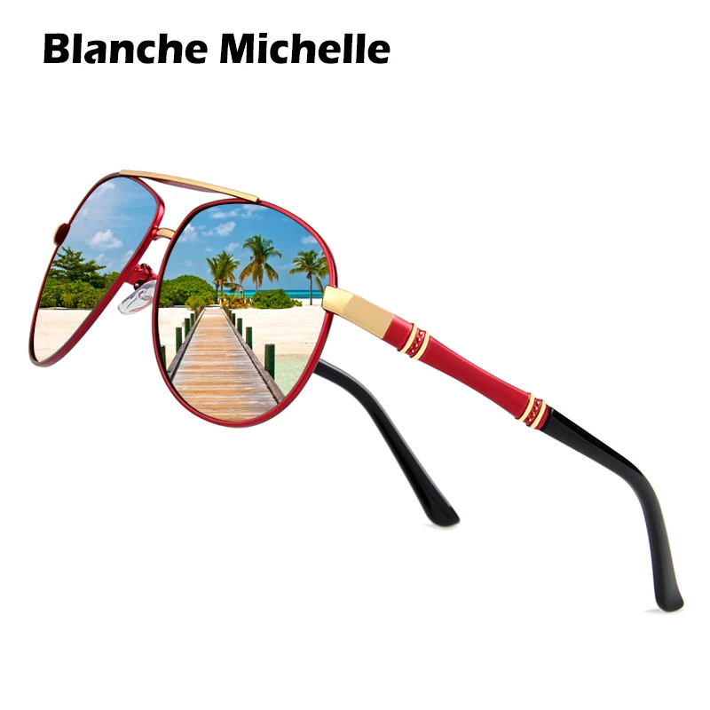 

Blanche Michelle 2019 Pilot Sunglasses Men polarized UV400 Sun Glasses Men's Driving oculos Alloy Male gafas de sol With Box