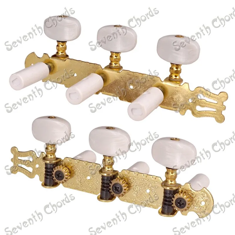 

A Set White Pearl Button String Tuners Tuning Pegs Keys Machine Heads for Classical guitar accessories parts Musical instrument