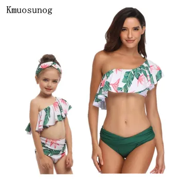 

Brand New Mother Daughter Swimwear Bikini Set Beach Swimsuit Bathing Suit Swimwear Family Match Swimwear wimsuit Brachwear C0207