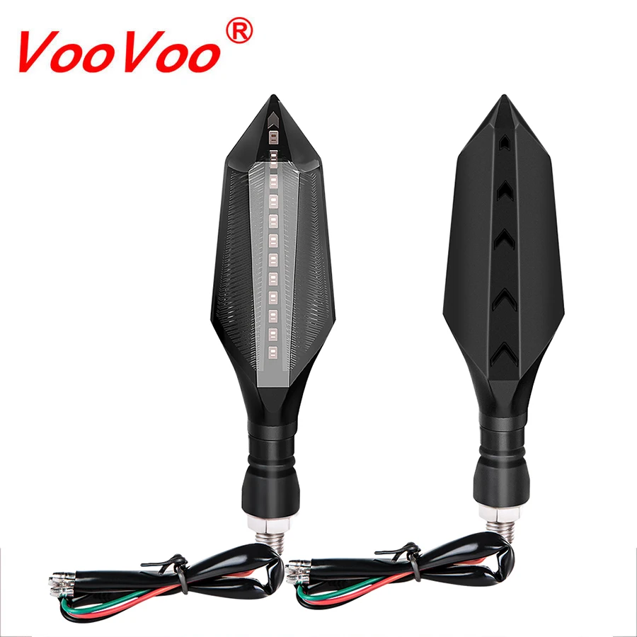 

VooVoo Motorcycle Turn Signal Light Brake Lamp Flowing Water Lighting Amber Light LED Flicker Bendable Tail Indicator Flasher