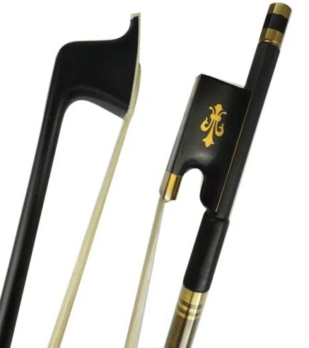 

1pcs black Carbon fiber violin bow 4/4 fleur-de-lis frog,gold color Mounted