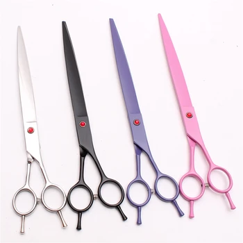 

9.0" 24cm Japan Steel Professional Pets Hair Grooming Shears Dogs Cats Flur Clipping Shears Straight Cutting Scissors with bag