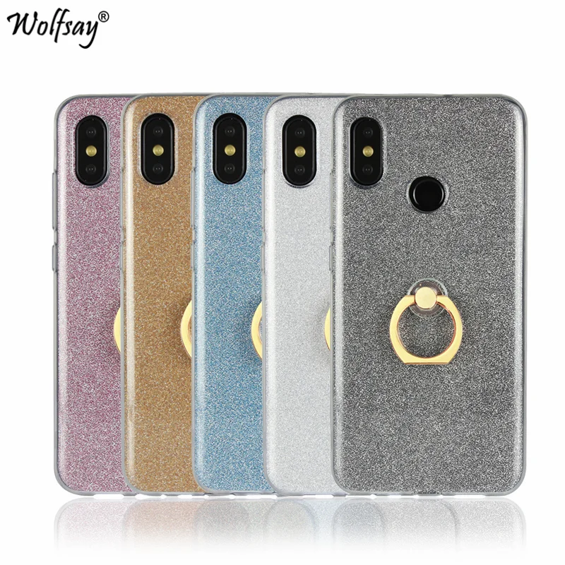 Роскошный чехол сверкающий с блестками Xiaomi Mi 8 Обложка Силиконовые Мягкий кольцо