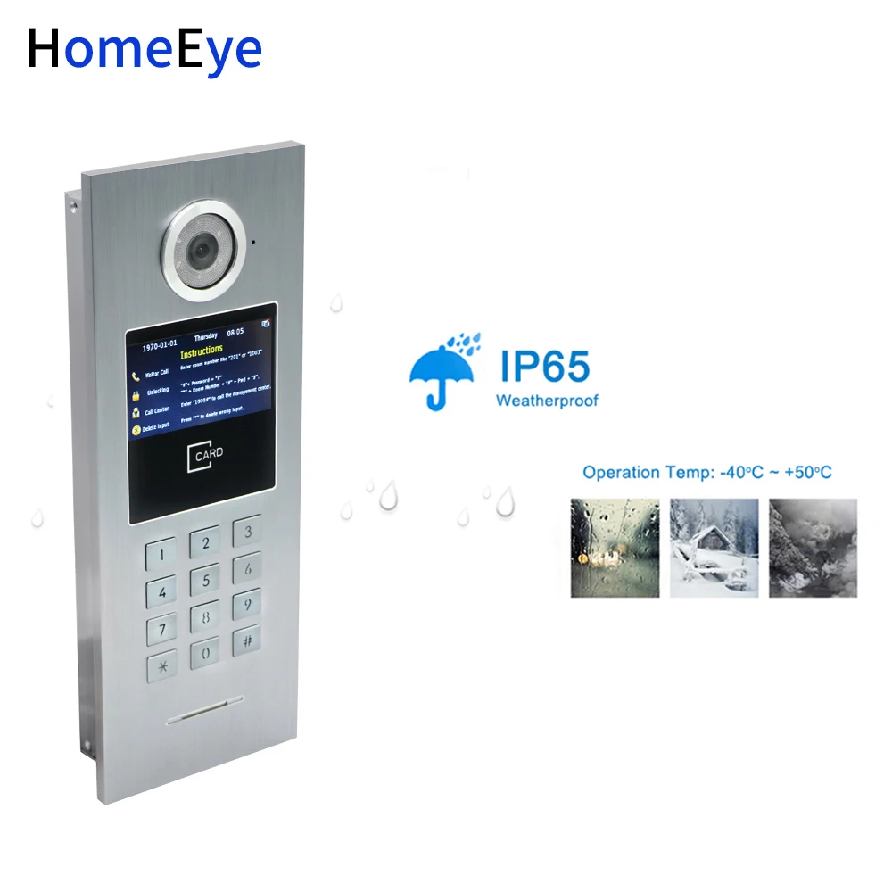HomeEye 7'' 720P WiFi IP Video Door Phone Smart Video Intercom Home Access Control System Password/RFID Card + POE Switch 2 to 8