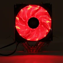 Светодиодный двойной вентилятор 2 тепловая труба тихий процессор кулер радиатор для Intel