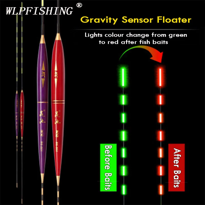 

WLPFISHING Fishing Floats Gravity Sensor LED Electric Glowing Luminous Floats Balsa Night Light Fising Bobbers Accessory Gifts