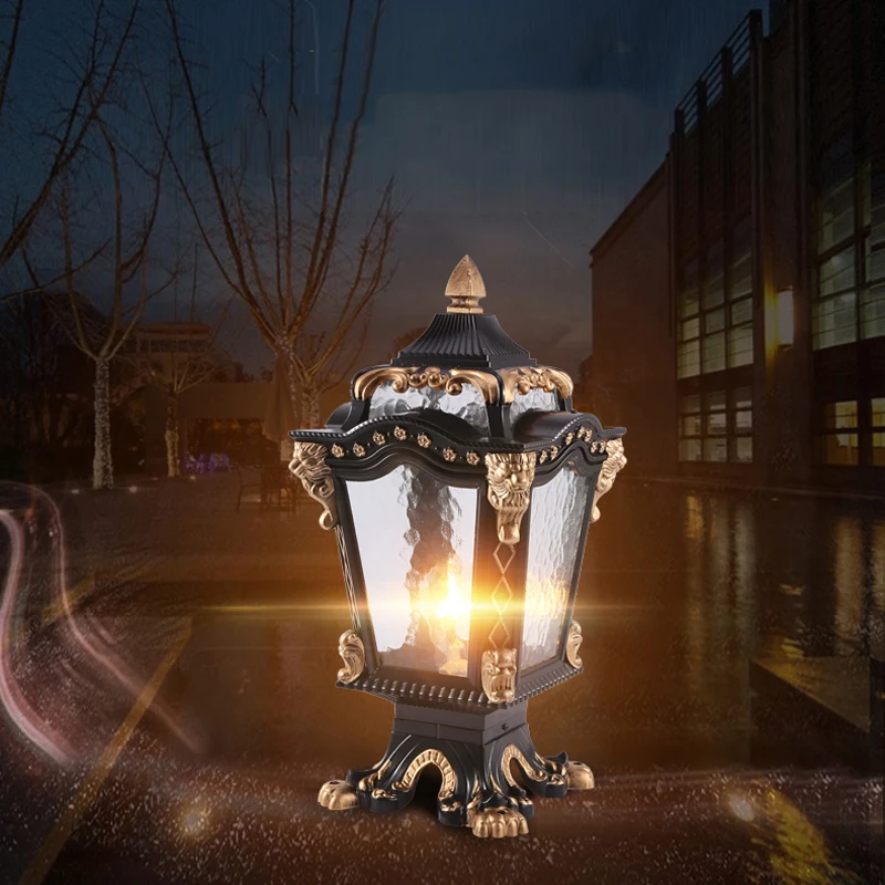 Европейский стиль креативный столб лампа открытый садовый светильник водонепроницаемый дом вилла забор жилой балкон бра