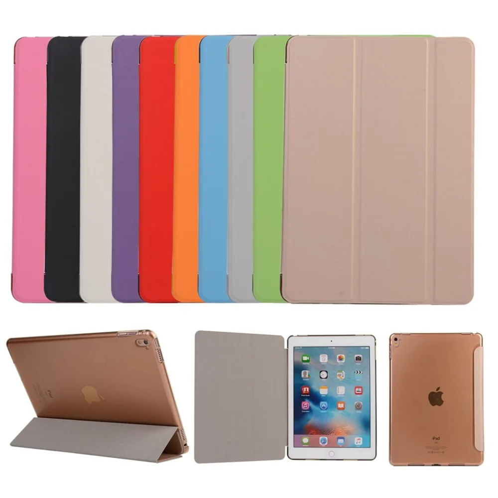 

Ultra Slim Lightweight Stand Case with Translucent Frosted Back Smart Cover For Apple 9.7 inch ipad 2 3 4 A1458 A1459 A1460+gift