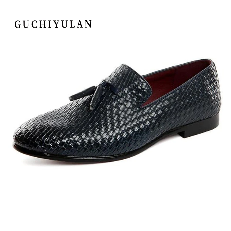 

Pointed Toe Men Leather Loafers Handmade Business Slip on Men's Driving Shoes Quality Luxury Casual Dresses Shoes Big Size 38-48