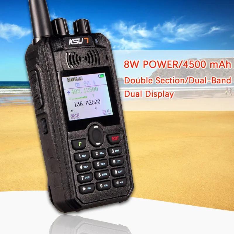 KSUN KSX5D 16 новейший дизайн 1800mAh литий ионный 5W двухдиапазонный ручной Интерком Walkie