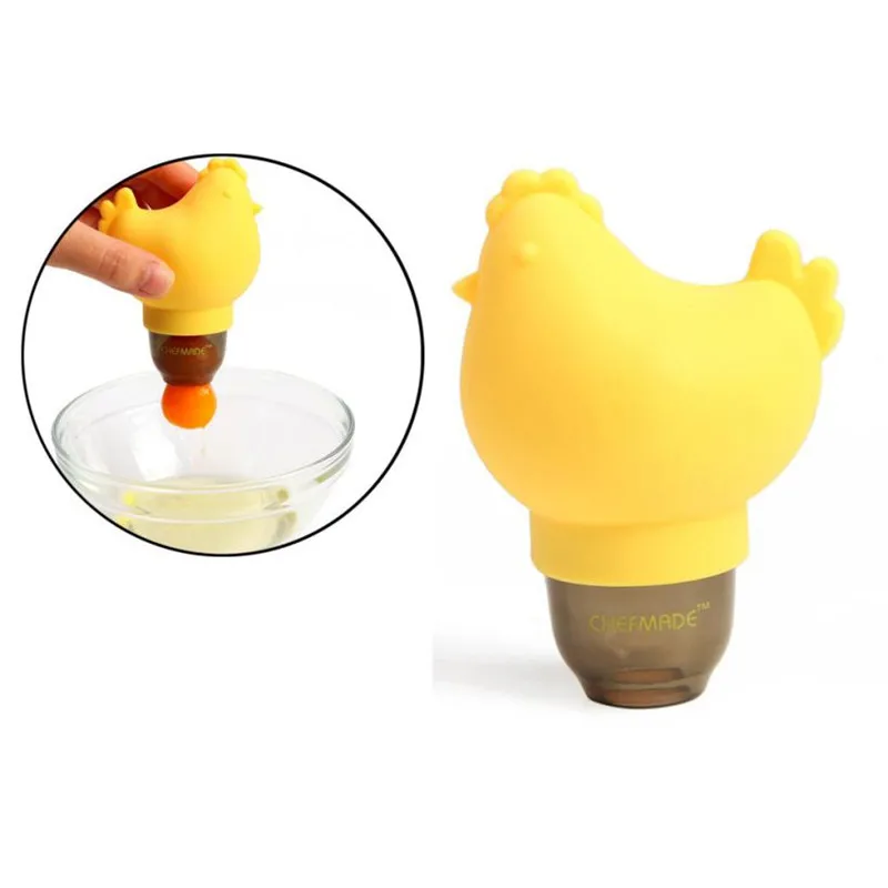 

Yellow Hen Shape Egg Yolk White Separator Tool Kitchen Plastic Gadget Egg Divider DIY Cake Egg Dividing Holder Sieve Drop Ship