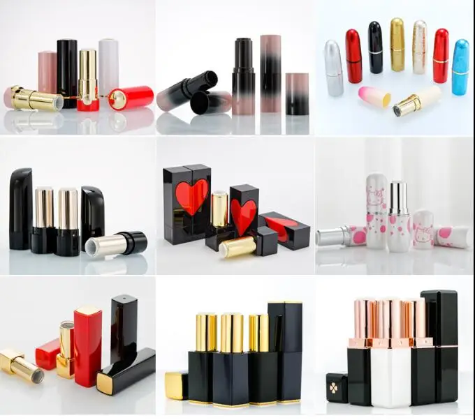

10pcs Lipstick Tube 12.1mm DIY Lip Balm Tubes Lip Stick Beauty Lipstick Containers Empty Cosmetic Makeup various Kinds of Styles