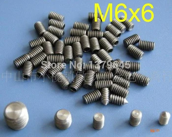 

50pcs GR2 Titanium Ti M6x6 M6 thread 6mm m6*6 length Hex Socket Titanium Set Screw Titanium fastening screws