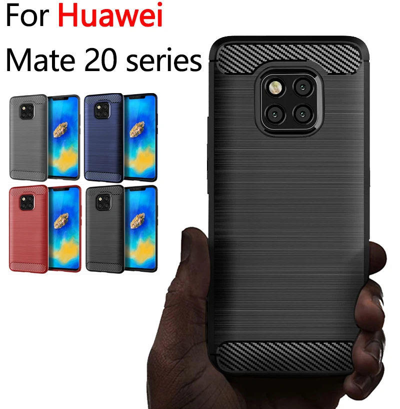 

For Huawei Mate 20 Lite Mate 20 Pro Mate 20 X Carbon Case Cover Silicone Bumper Soft TPU Protection Case Phone Armor Shell
