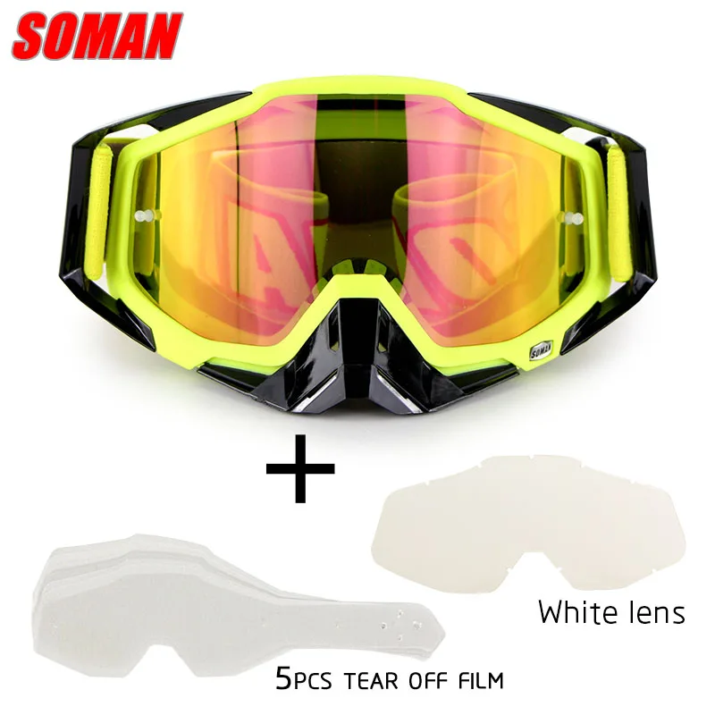 Soman бренд lunetes мотокросса мужские и женские мотоциклетные очки шлем внедорожные очки ракрафт SM11 - Цвет: yellow