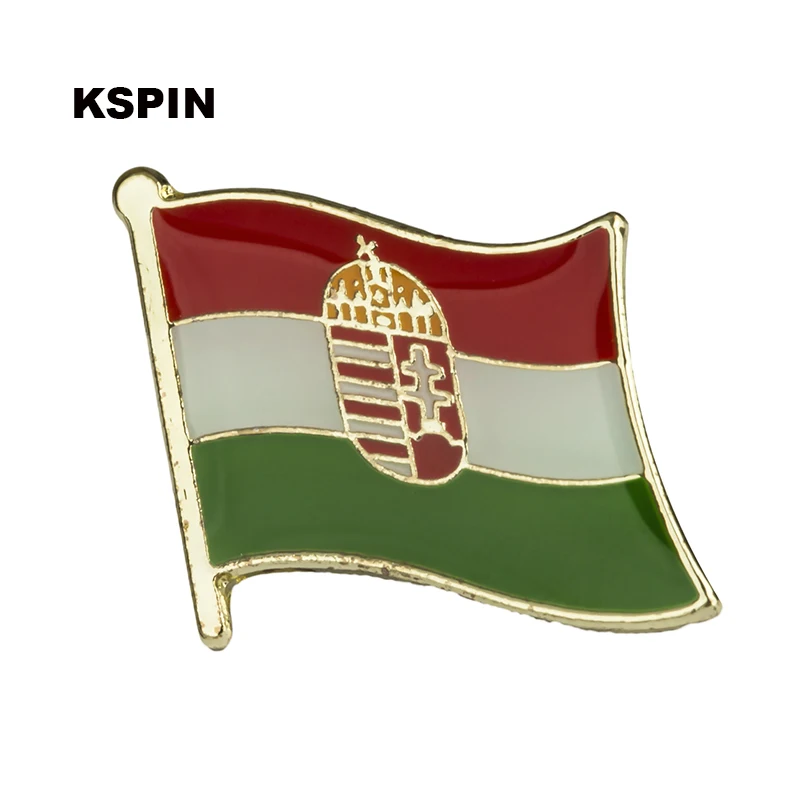 

Hungary Flag Lapel Pin Badges For Clothes In Patches Rozety Papierowe Icon Backpack KS-0195