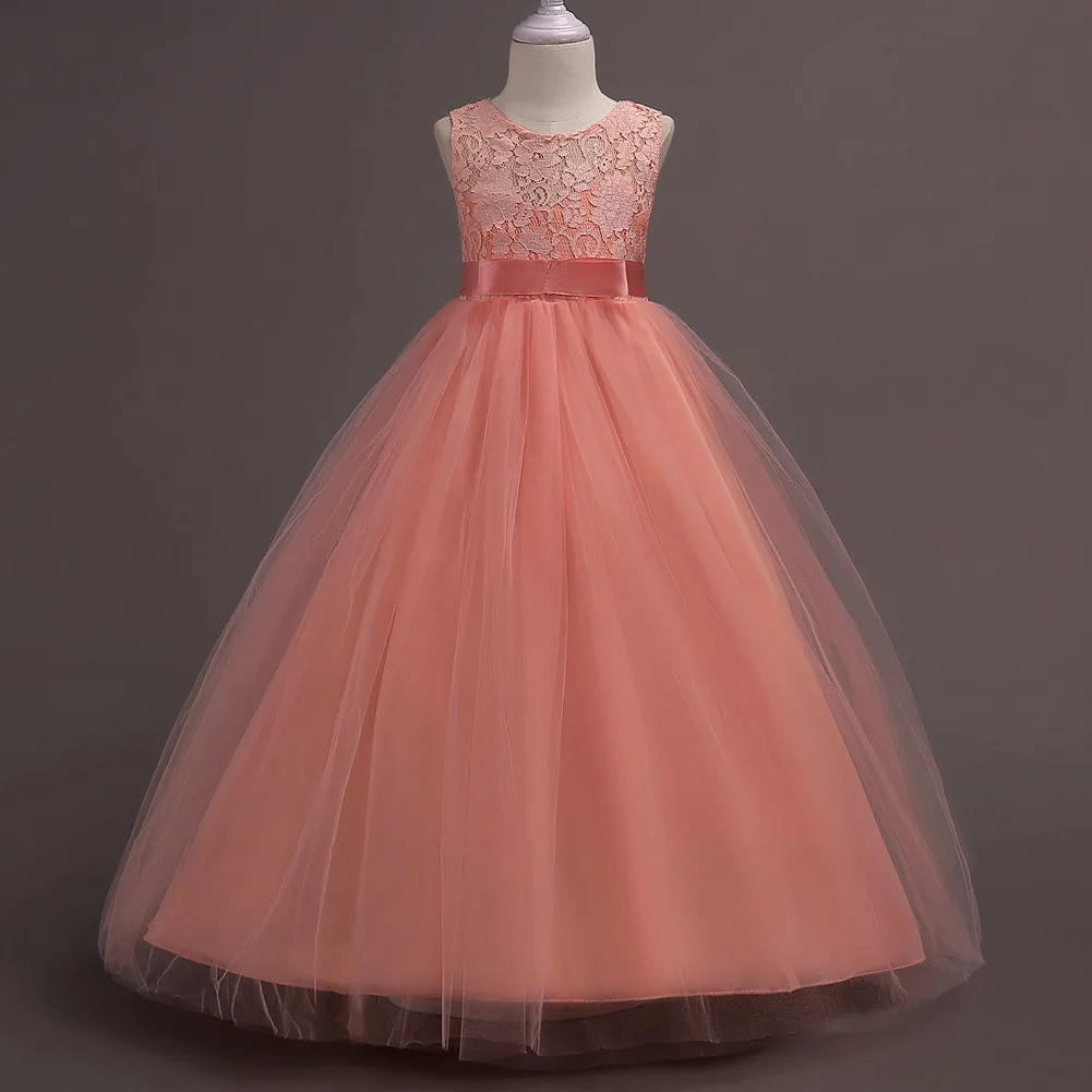 

Fancy 2-14Y Kids Bridesmaid Lace Girls Dress For Wedding and Party Dresses Evening Christmas Girl long Costume Princess Children