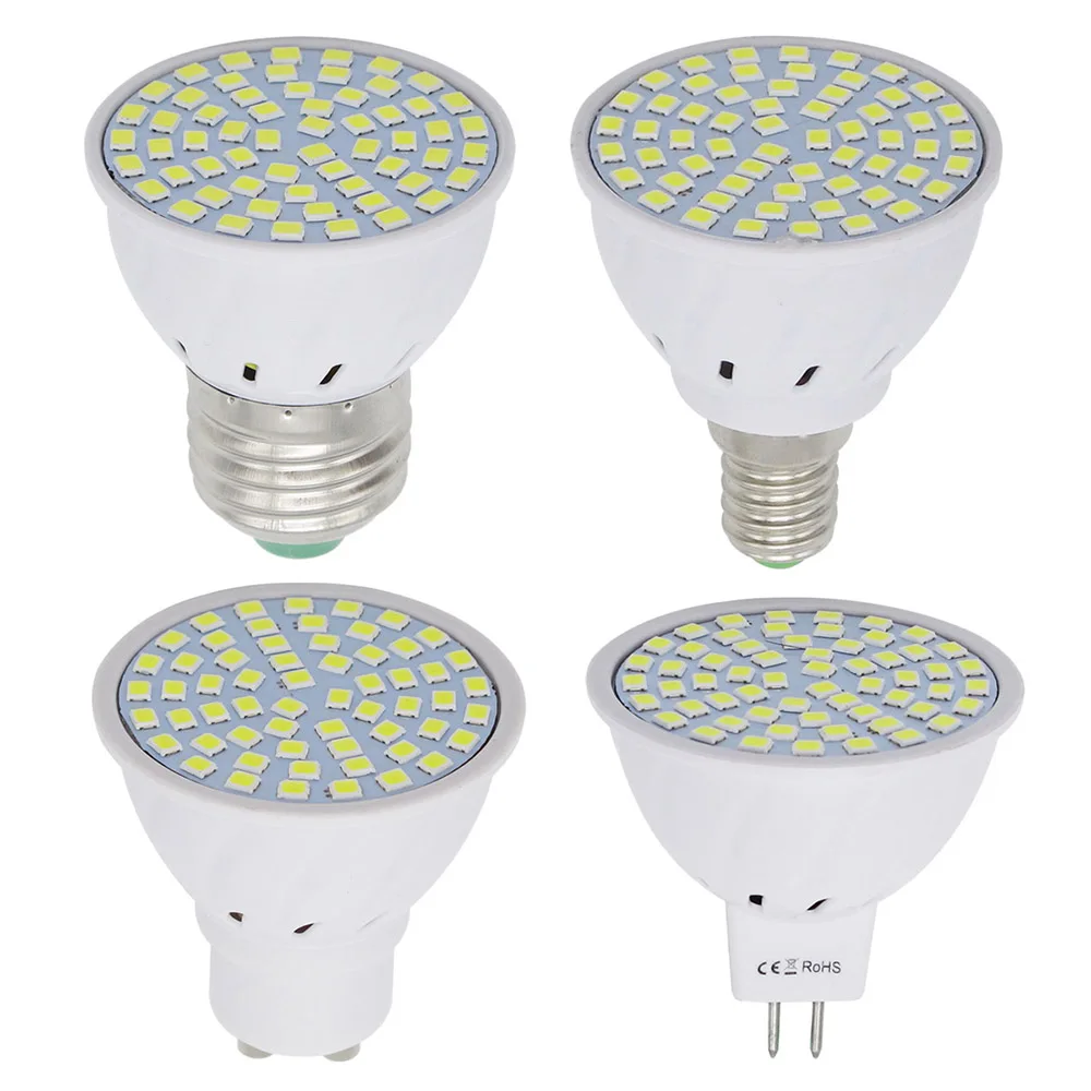 

Lampada Led Lamp AC 220V 230V E27 E14 GU10 MR16 SMD 2835 Led Spotlight 48 60 80leds Energy Saving Bombillas Led Bulb