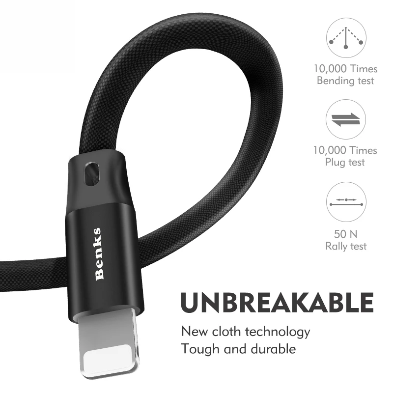 Benks телефон USB кабель для iPhone 5 SE 6 6S 7 8 X Xs Max Xr 8Pin быстрой зарядки дата передачи Apple Ipad