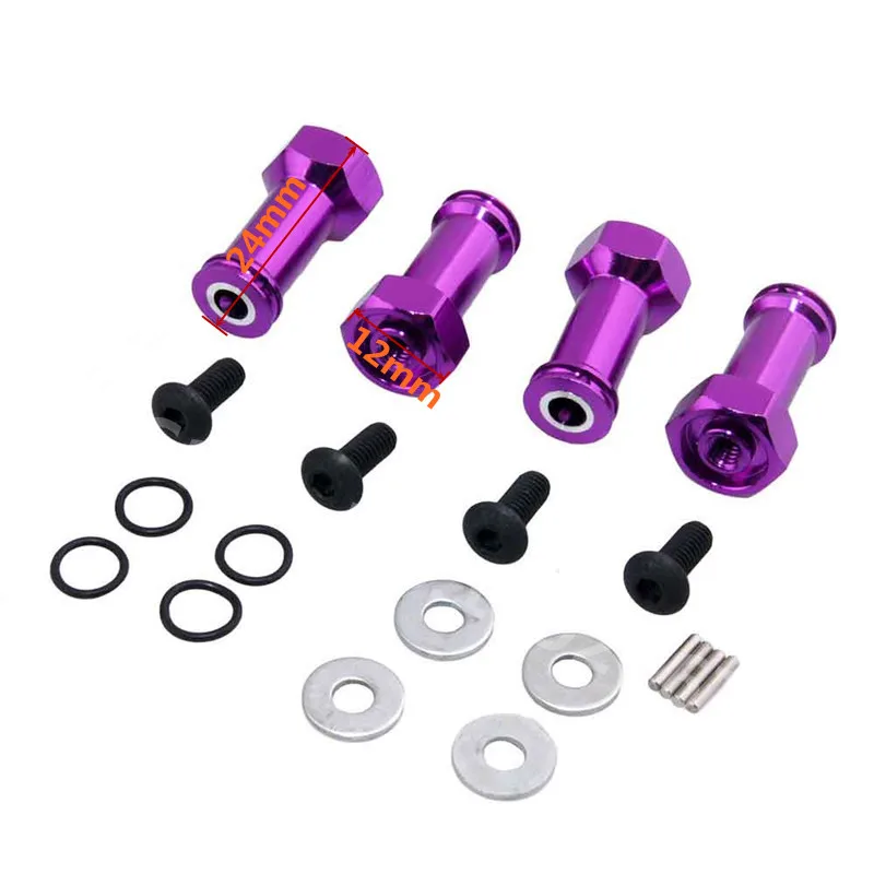 RC Car WLtoys A949 A969 A979 Upgrade Part Aluminum Alloy 12MM Hex Hub 24MM Extension Adapter For RC 1/18 Remote Control Cars